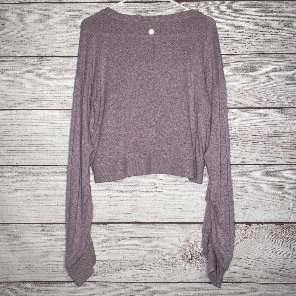 Zella purple heather girls soft material long sleeve shirt